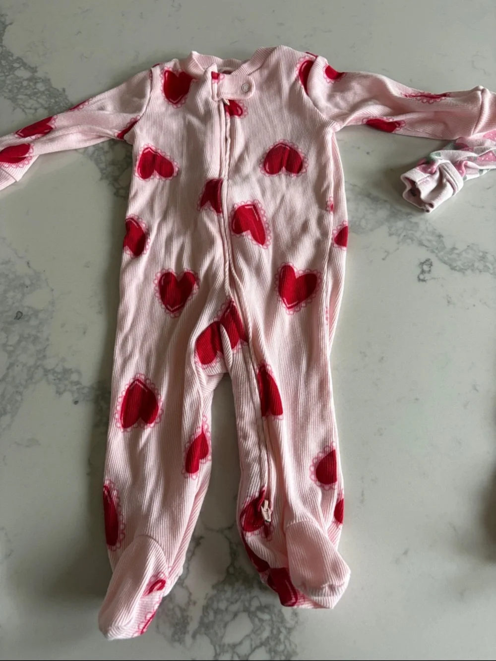 Carter's and Old Navy lot of 3 Footed Pajama for Baby Girl - Picture 4 of 7